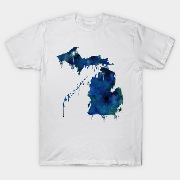 Michigan - Wet Paint T-Shirt by Gringoface